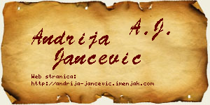 Andrija Jančević vizit kartica